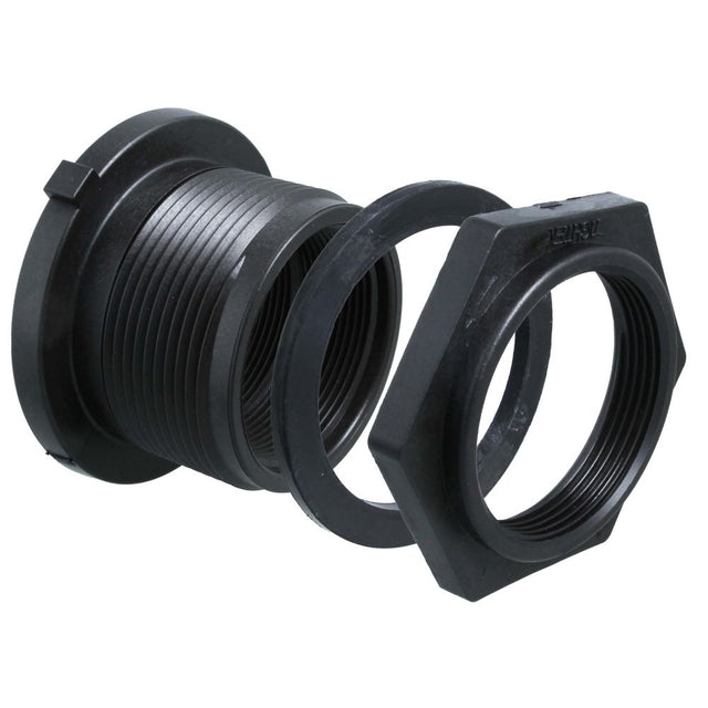 Norwesco 1/2" Double Threaded Polypropylene Bulkhead Fitting