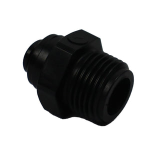 BLACK - Male Connector Acetal  1/4 qc x 3/8 MNPT