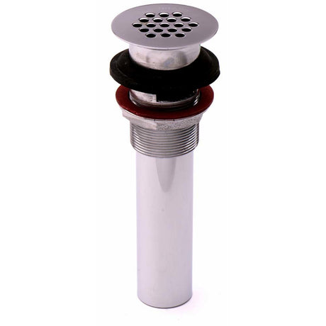 T&S Brass B-0899 Drain with Grid, Polished Chrome Plated Brass