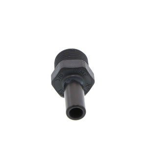 John Guest Stem Adapter Black Polypropylene  - 3/8 x 3/8 NPTF