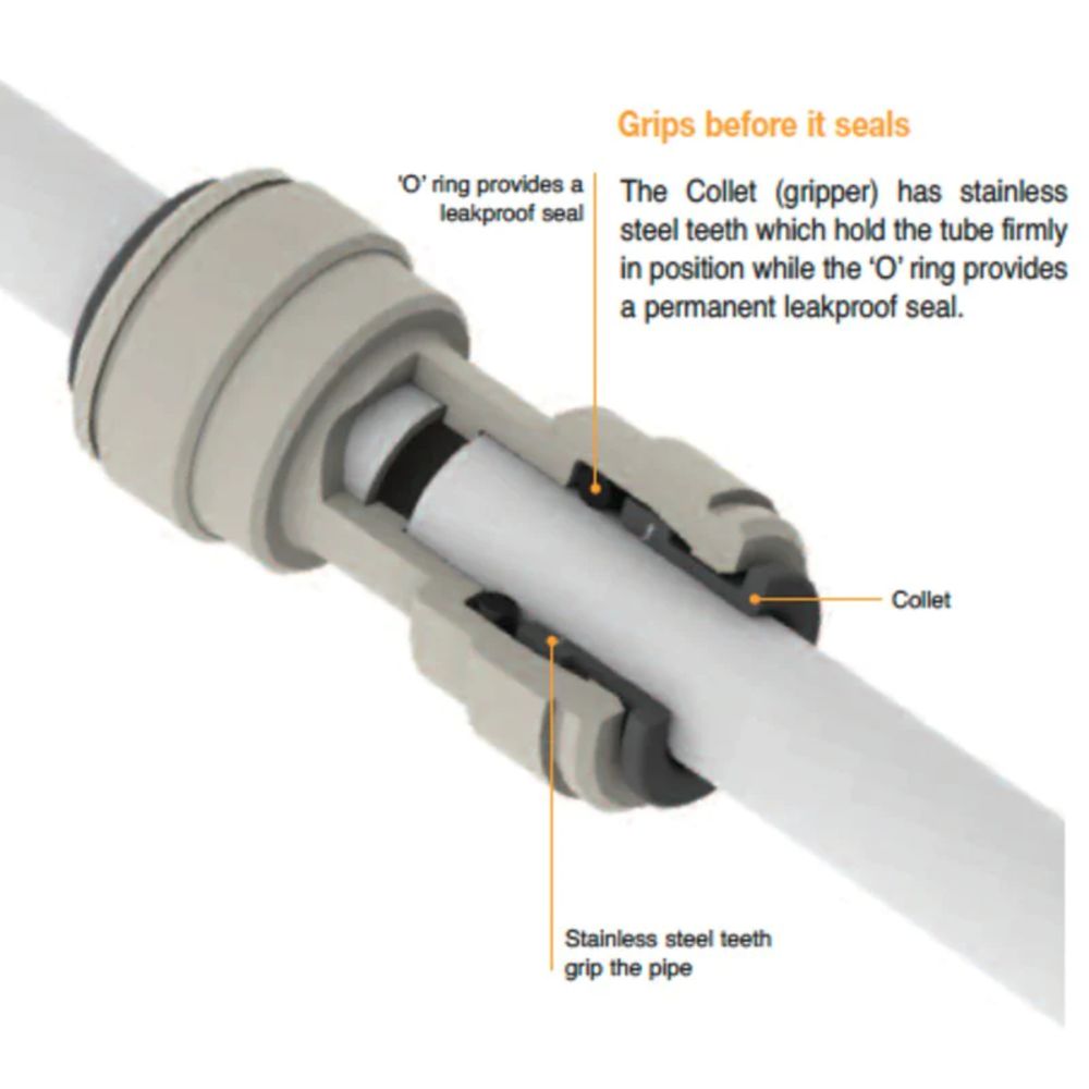 John Guest Reducer Stem - 5/8 CTS Stem x 1/4 OD