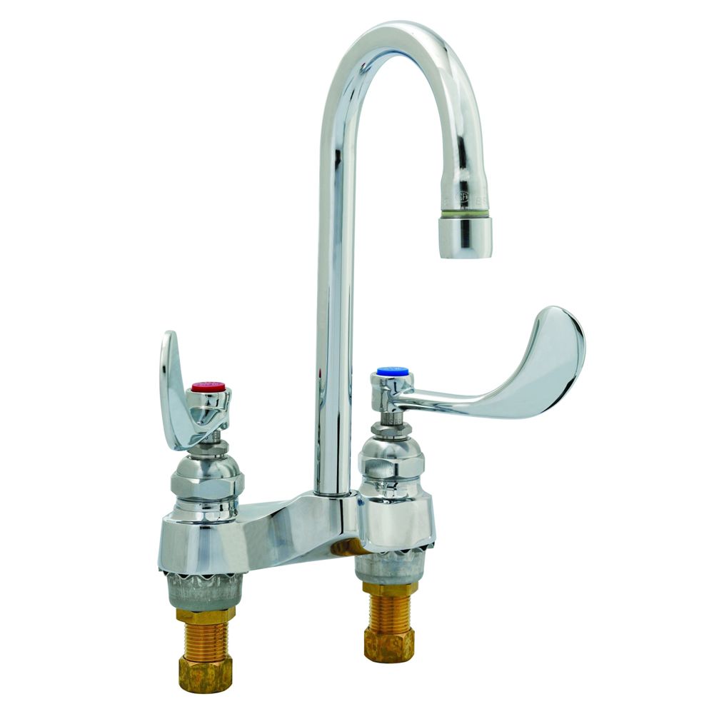 T&S Brass B-0892-01 Deck Mounted Medical Lavatory Faucet, Rigid Gooseneck 4-1/16" spread