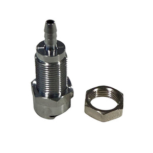 Multi-Mount Valved Hose Barb Coupling Body - 1/4 ID Barb Chrome