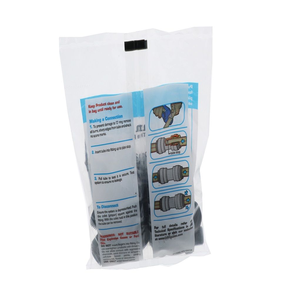 John Guest Male Connector NPTF Black Polypropylene  - 3/8 x 1/4 NPTF