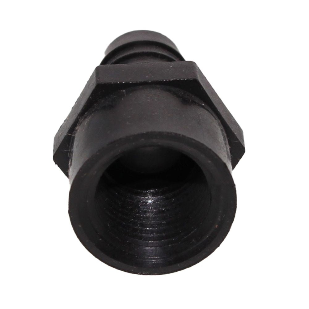 Female Barb Adapter - 5/8 barb x 1/2 FNPT - Black Polypropylene