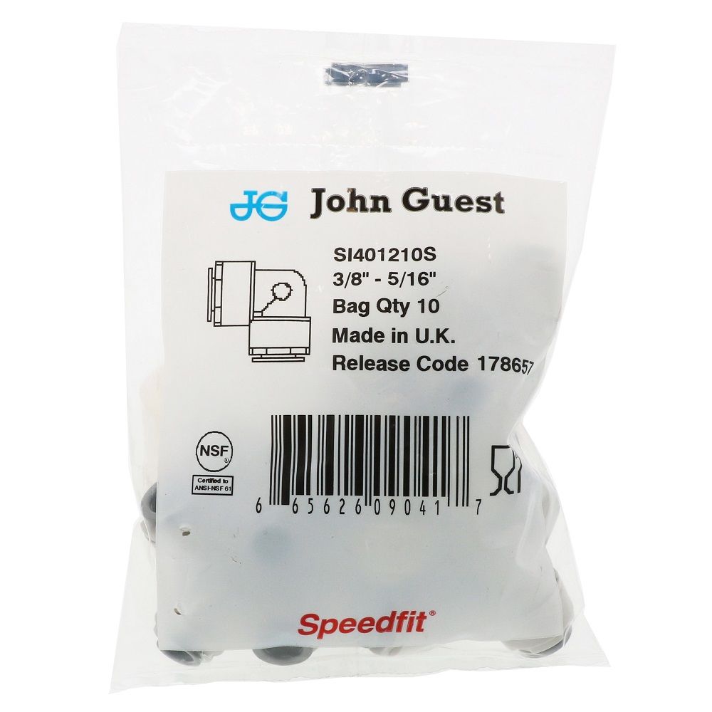 John Guest Superseal [both] Elbow Union - 3/8 x 5/16