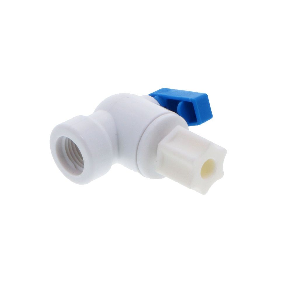 Shut-Off Valve Elbow Polypropylene - BV-102A - BV-102-JC - 1/4" FPT x 1/4"