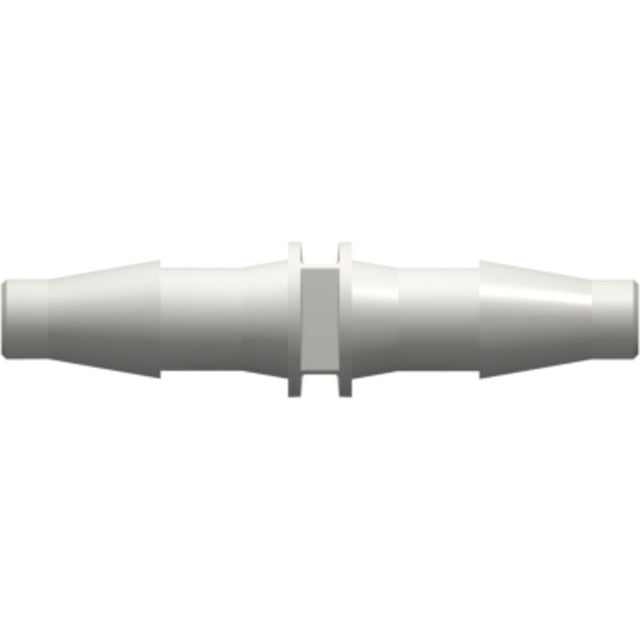 LinkTech Straight Through Tube Fitting with Classic Series Barbs, 5/32" [4.0 mm] ID Tubing, White Nylon