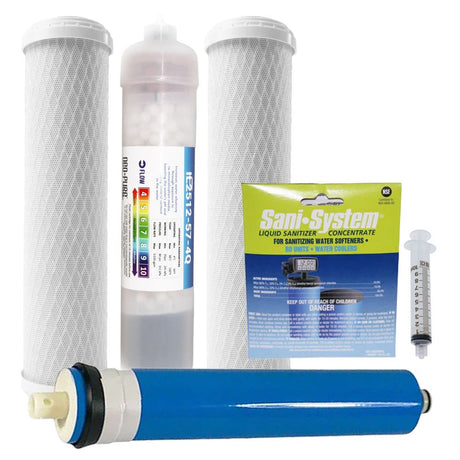 Neo-Pure Residential 4 Stage RO 12 Month Replacement Kit - 2 CTO, Inline