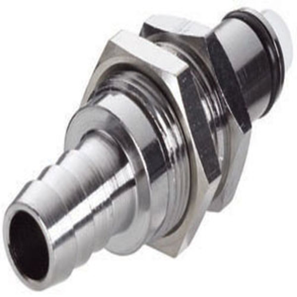 73100 NSF Non-Valved Panel Mount Hose Barb Coupling Insert 3/8 ID Barb