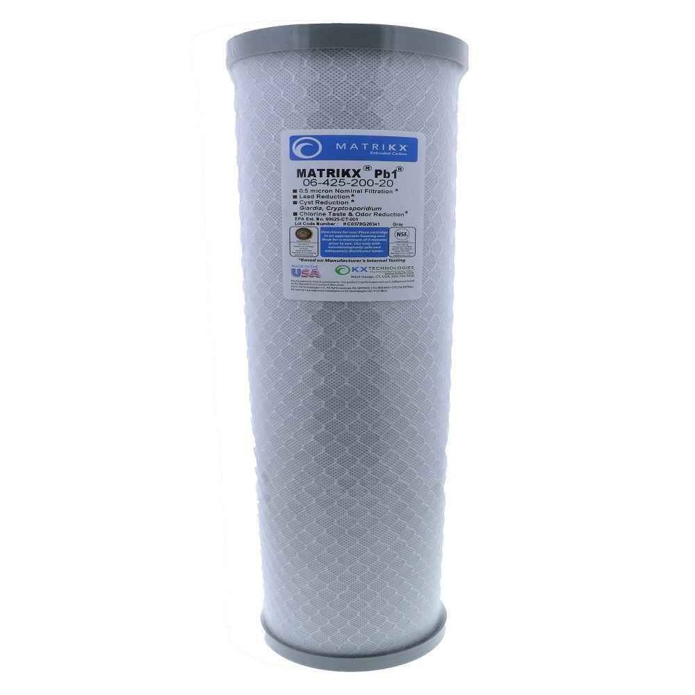 20" BB Filtrex Matrikx +Pb1 CTO/Lead Carbon Block 0.5 Mic Filter