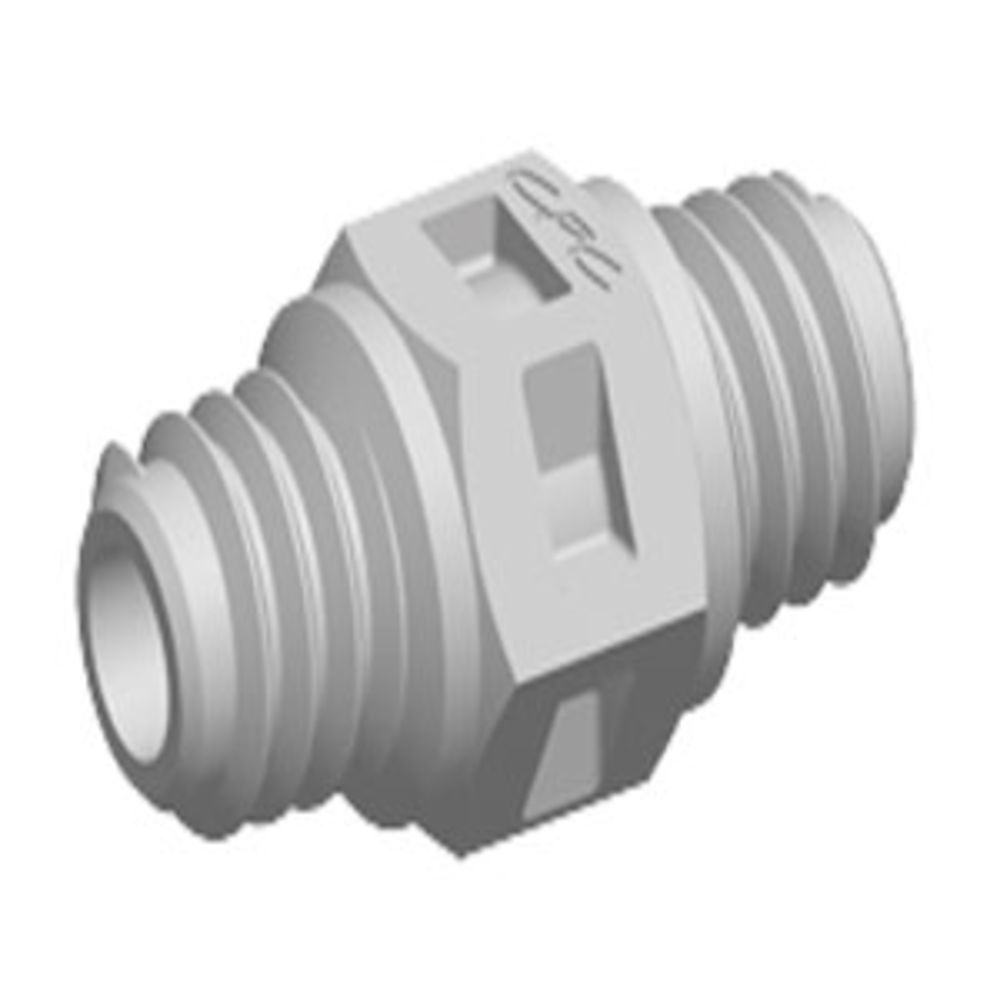 N32 Nipple Fitting Natural Polypropylene Tapered 10-32 X Tapered 10-32