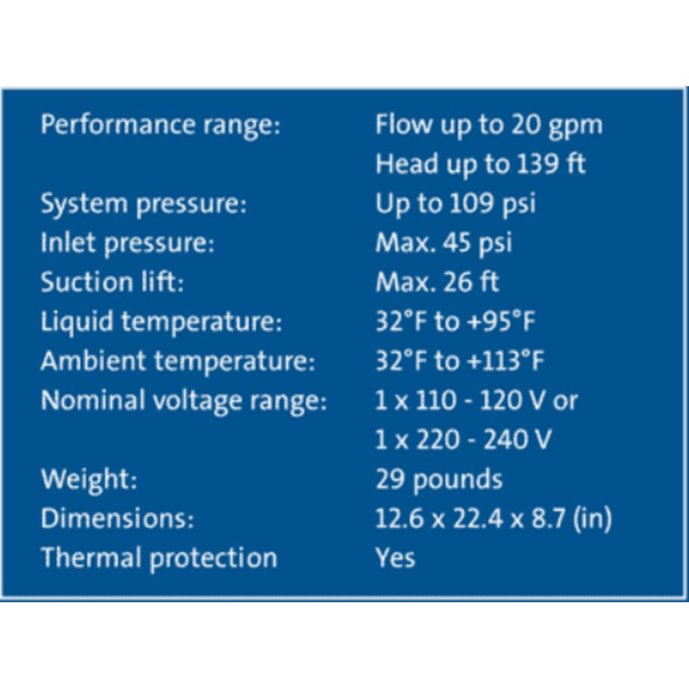 Grundfos MQ3-45 [115V] 1 HP Pressure Booster Pump - 96860195