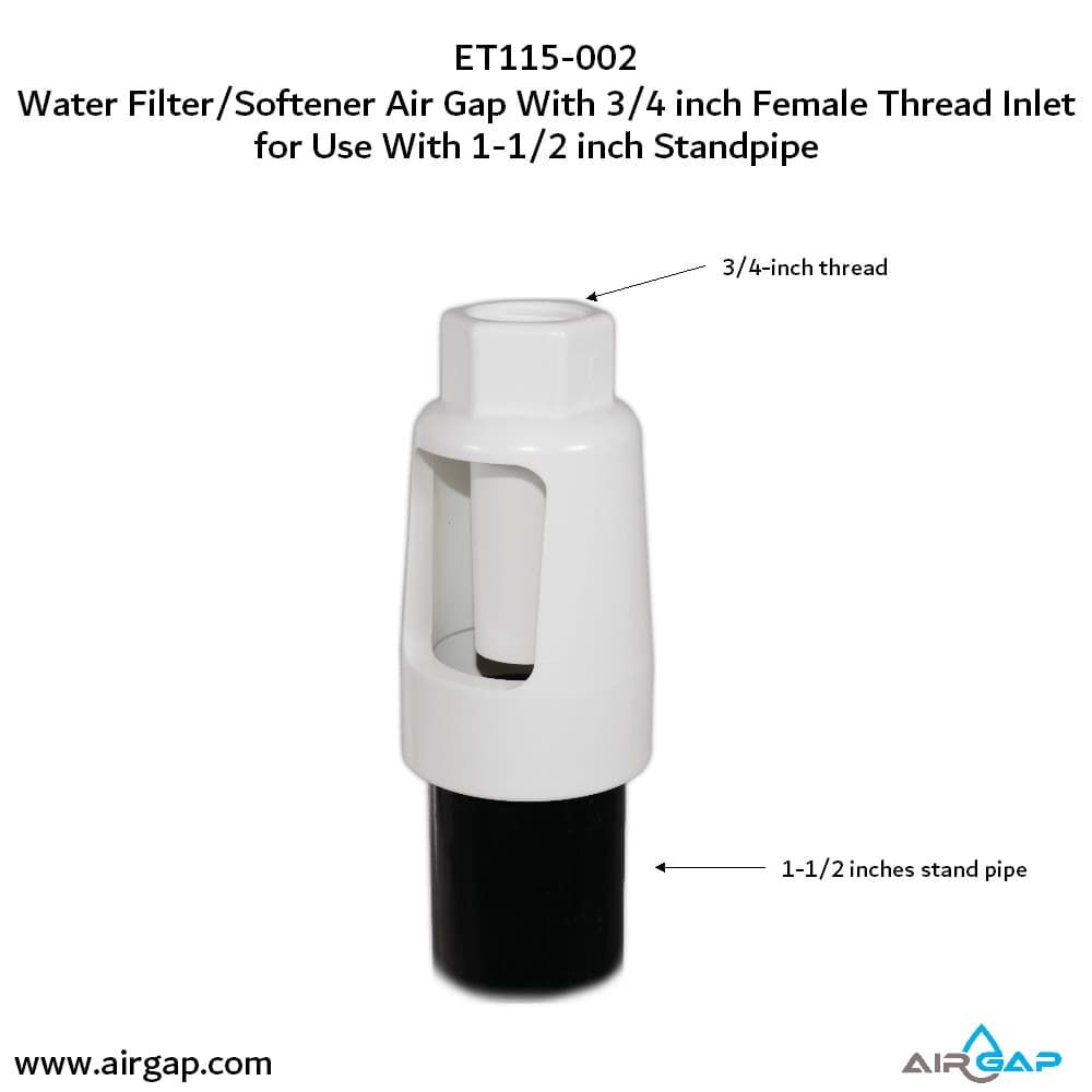 Standpipe Airgap - 1.5" PVC 40 / ABS,  3/4" FPT G15