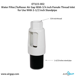 Standpipe Airgap - 1.5" PVC 40 / ABS,  3/4" FPT G15