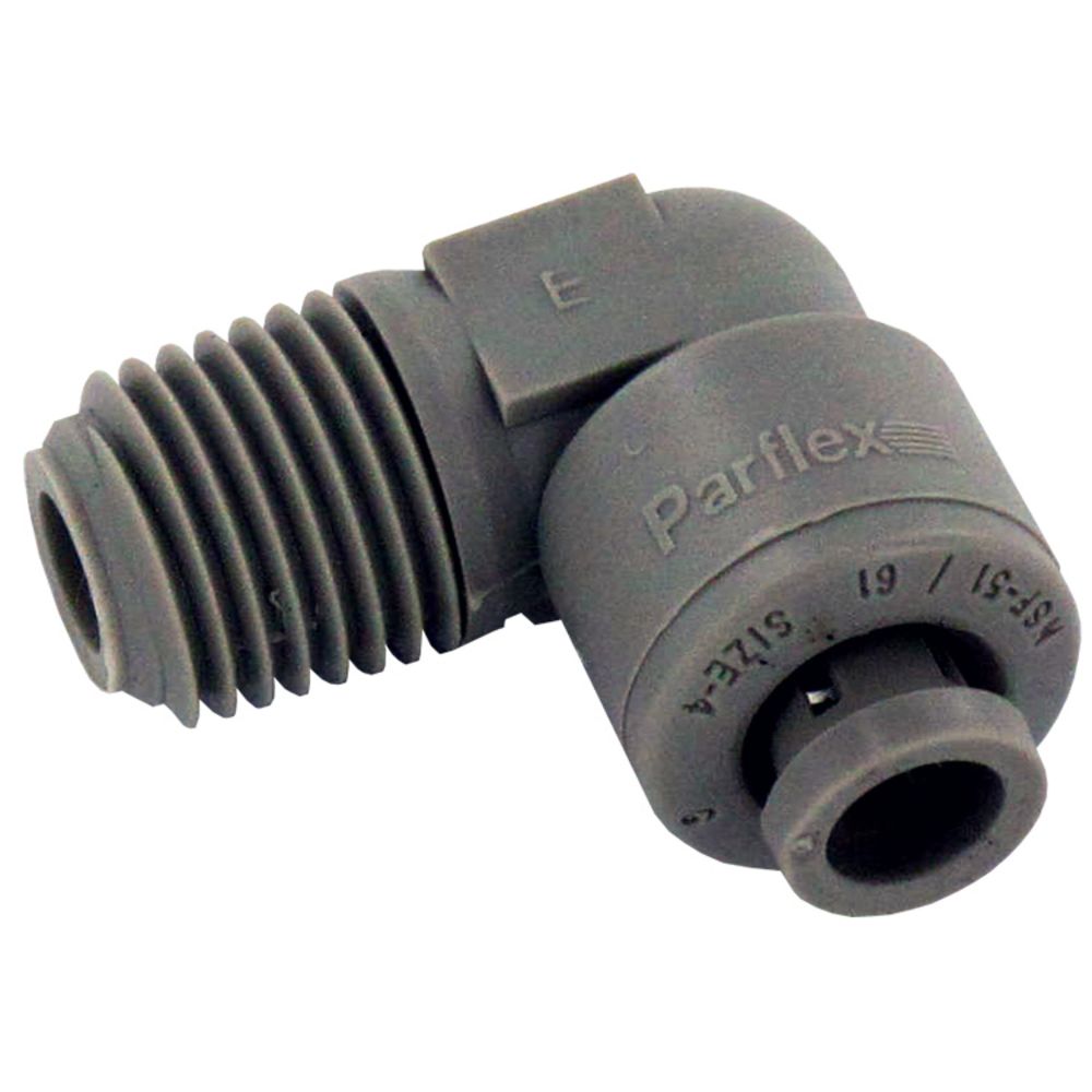 Parker A4ME4-MG TrueSeal Acetal Male Elbow 1/4" QC x 1/4" NPT