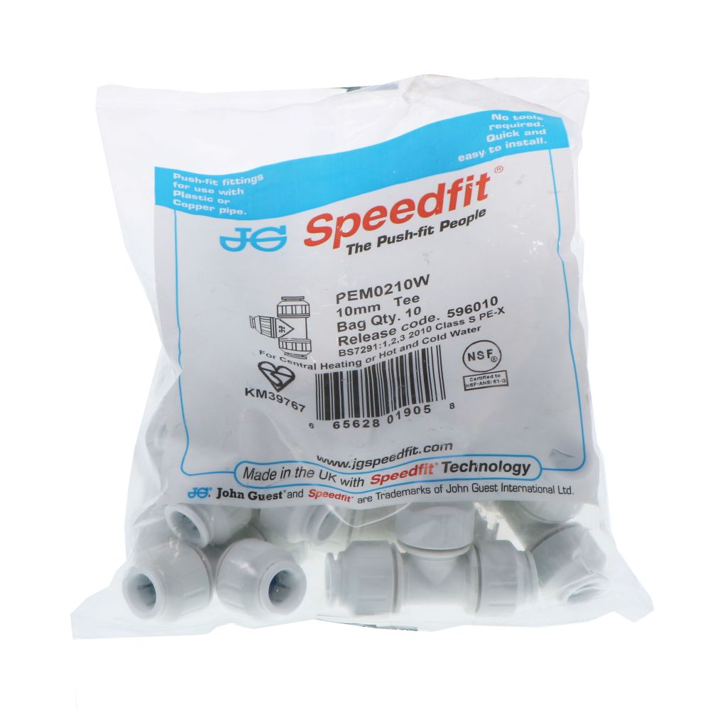 John Guest Union Tee - 10mm