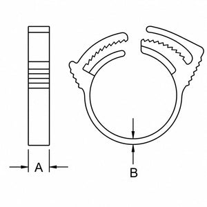Hose Clamp Nylon w/ Snap Grip 1-7/8" [for 1.870 to 2.125" OD]