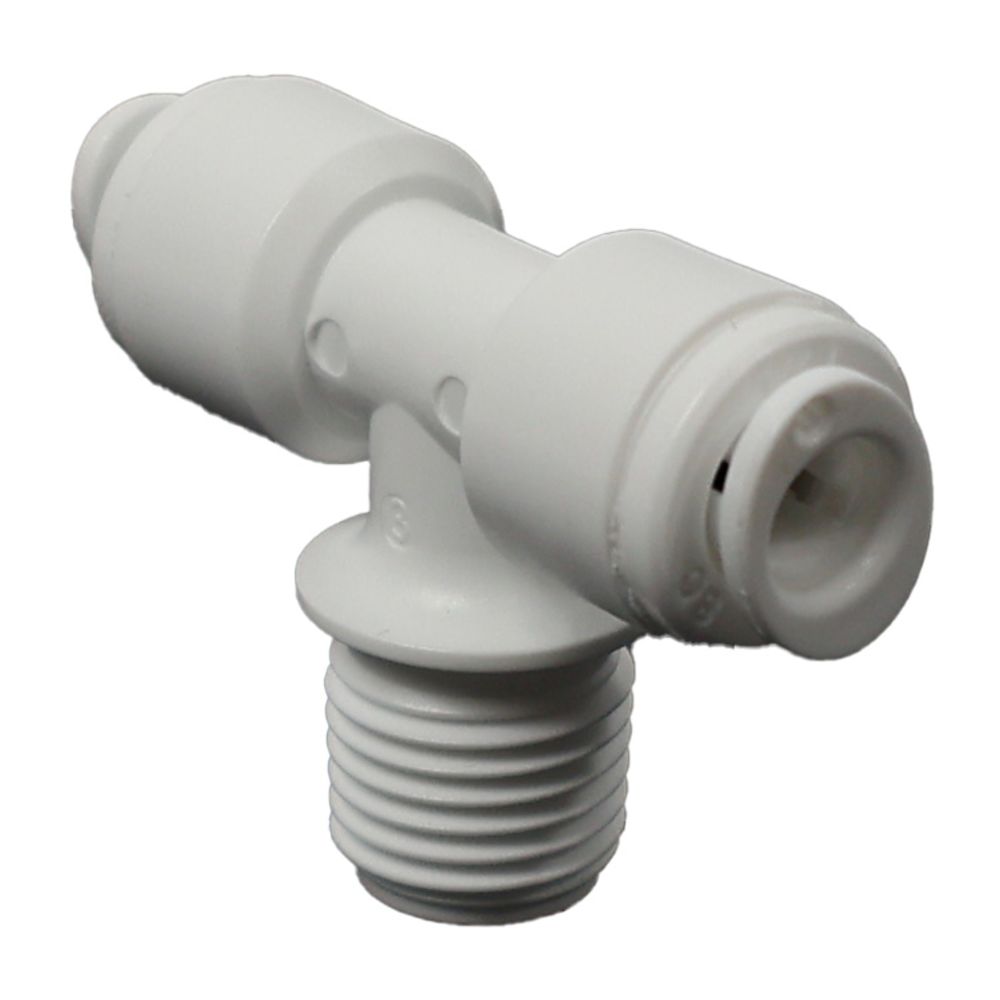 Male Branch Tee Acetal 1/4 qc x 1/4 qc x 1/4 MNPT Branch
