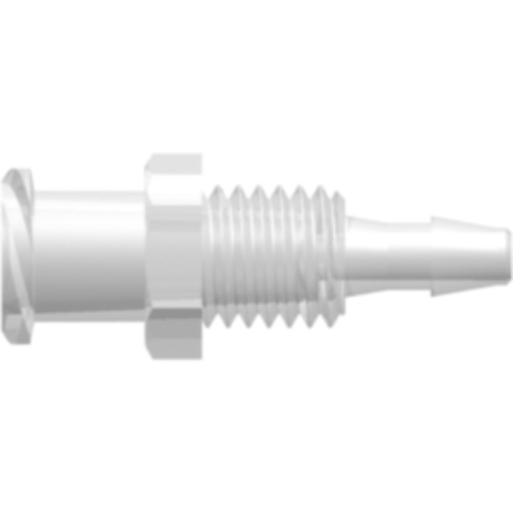 LinkTech Female Luer Thread Style Panel Mount 1/4-28 UNF to 200 Series Barb, 3/32" [2.4 mm] ID Tubing, Natural Polypropylene