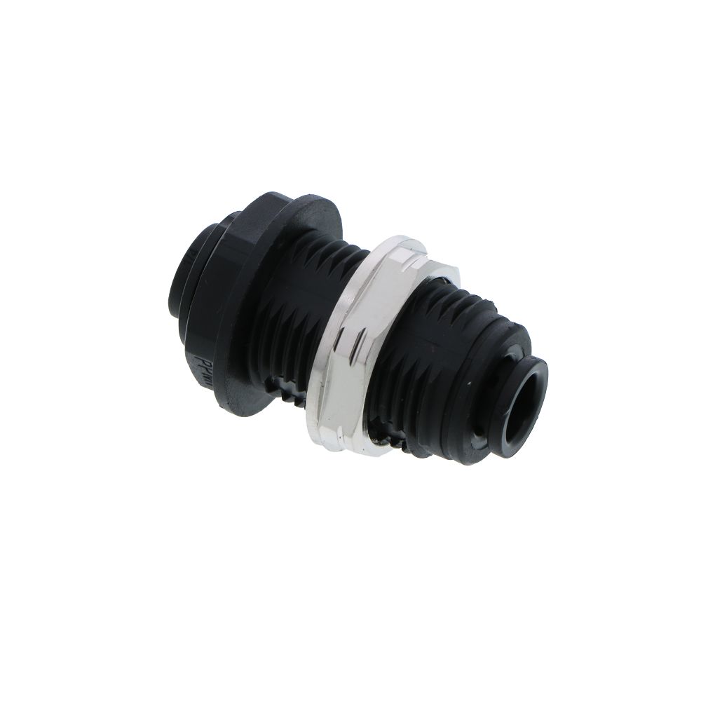 John Guest Bulkhead Union Black Polypropylene - 1/4