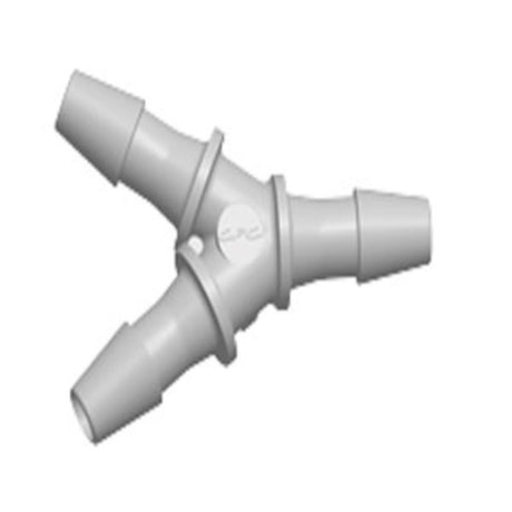 HY4 Y Fitting Natural Polypropylene 1/8 HB X 1/8 HB X 1/8 HB