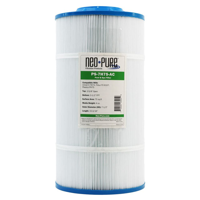 Neo-Pure PS-7H75-AC Pool and Spa Filter 7-1/2" x 15-3/16"