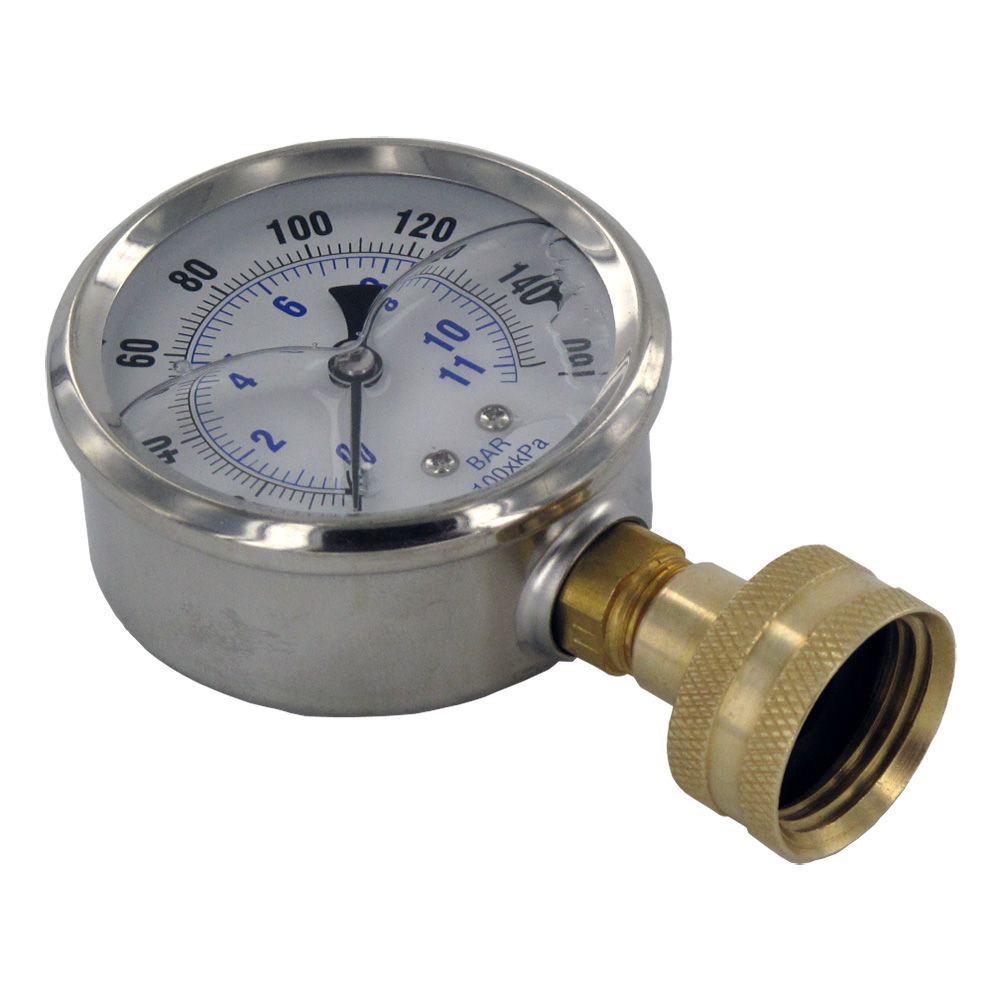 Water Pressure Gauge 0-160 PSI Liquid Filled with Garden Hose Adapter,New Products : American Fashion Style Bags On Sale