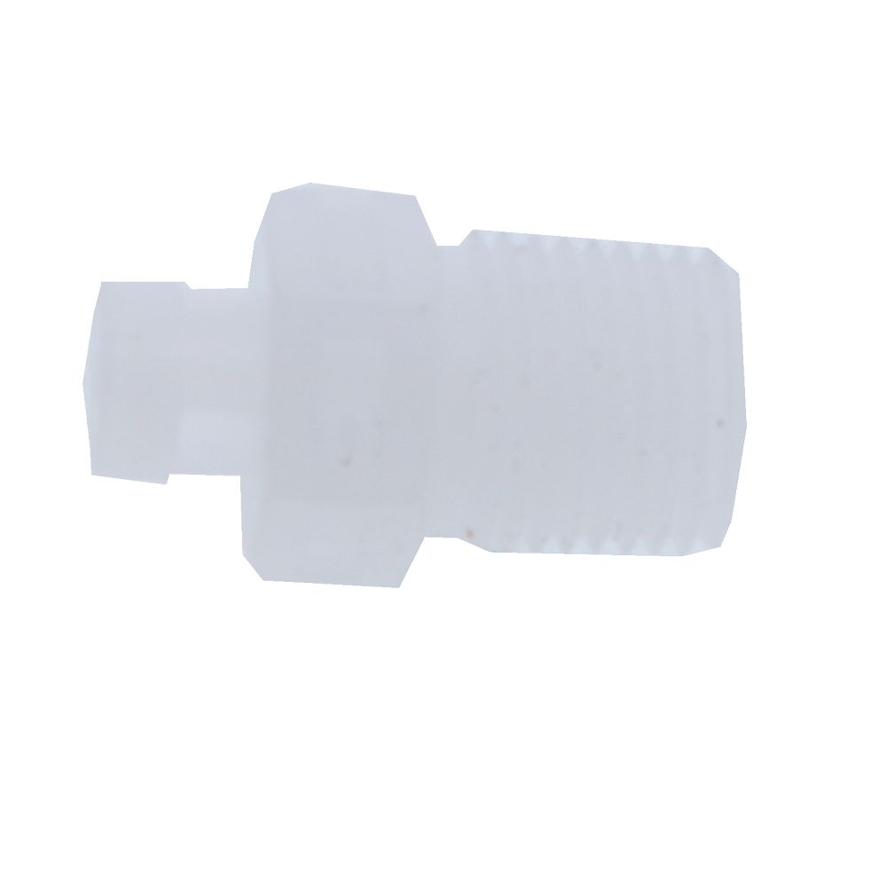 FitQuik PVDF [Kynar] Thread to Tube Straight Fitting - 1/8 NPT to 1/16 ID Barb