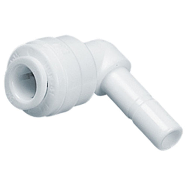 NeoFit - Acetal Natural White Stem Elbow 8mm [5/16"] tube x 3/8"stem
