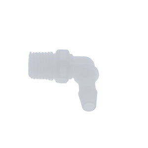 FitQuik PVDF [Kynar] Thread to Tube Elbow Fitting - 1/4 MPT to 1/4 ID Barb