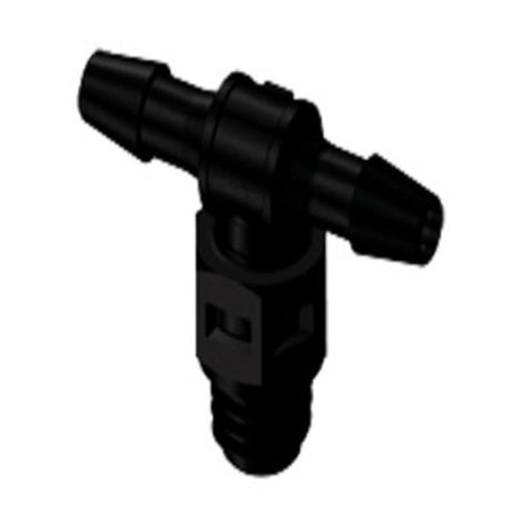 MT331 Tee Fitting Black Nylon Tapered 10-32 X 3/32 HB X 3/32 HB