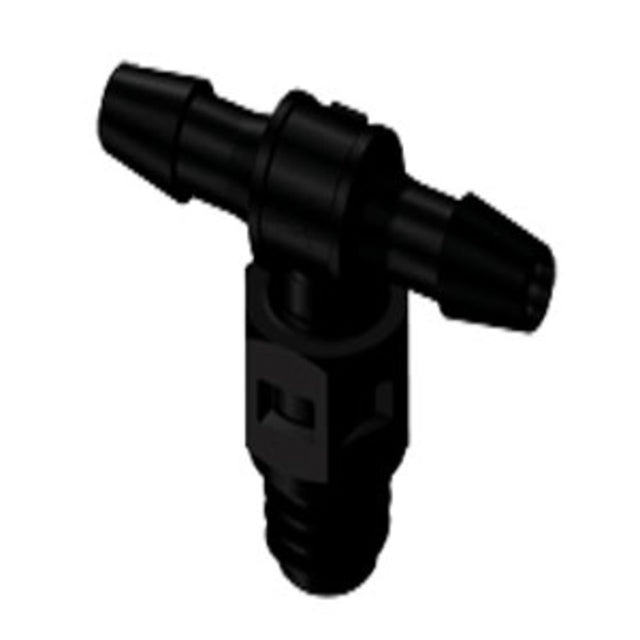 MT331 Tee Fitting Black Nylon Tapered 10-32 X 3/32 HB X 3/32 HB