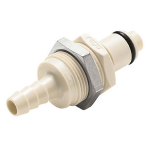 PLCD4200412 Valved Panel Mount Hose Barb Coupling Insert 1/4 ID Barb