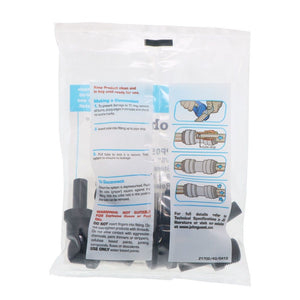 John Guest Stem Adapter Black Polypropylene  - 3/8 x 3/8 NPTF