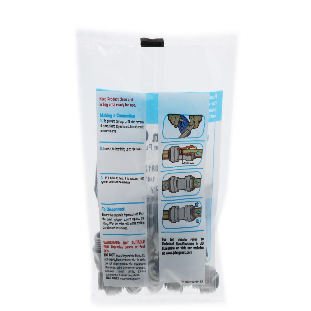 John Guest Male Connector BSPP - 1/4 x 1/4  BSPP