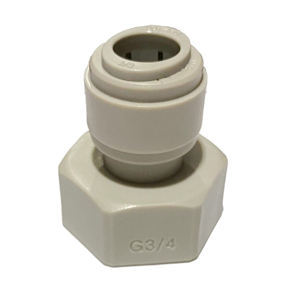 NeoFit - Acetal Gray Female Adapter 1/2" tube x 3/4" BSP[P] Flat