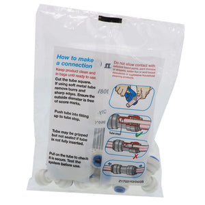 John Guest Union Elbow Polypro  - 1/4-Blue Collet