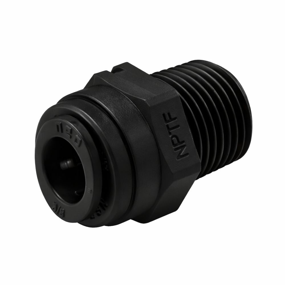 NeoFit - Acetal Black Male Connector 3/8" tube x 3/8"BSPT
