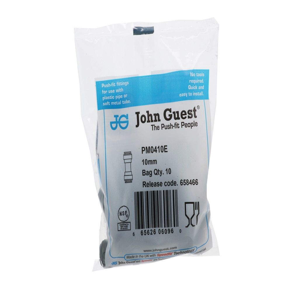 John Guest Union Connector BLACK ACETAL - 10mm