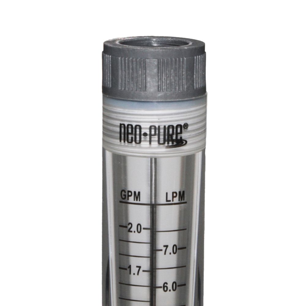 Neo-Pure Inline Flowmeter 0.1-1GPM 1/2" FNPT