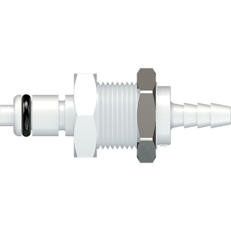 LinkTech 20AC Series Panel Mt. Male, Valved, 1/8" HB, Natural Acetal, Buna N