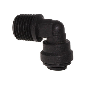 John Guest Fixed Elbow NPTF Black Polypropylene - 1/4 x 1/8 NPTF