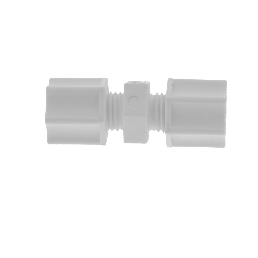JACO 15-4-P-O Polypropylene Union Connector 1/4 OD Tube x 1/4 OD Tube