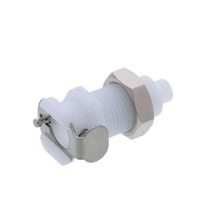 PMCD1601 Valved Panel Mount Hose Barb Coupling Body 1/16 ID Barb