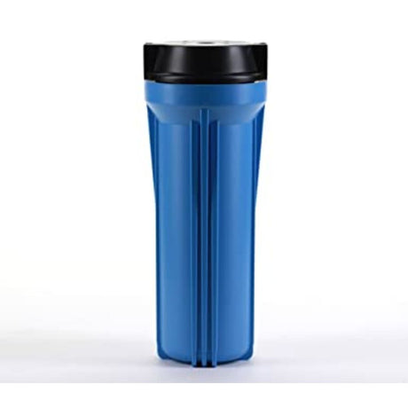 10" Blue Housing w/ Black Flat Cap, RO & Filtration Systems 1/2" Ports