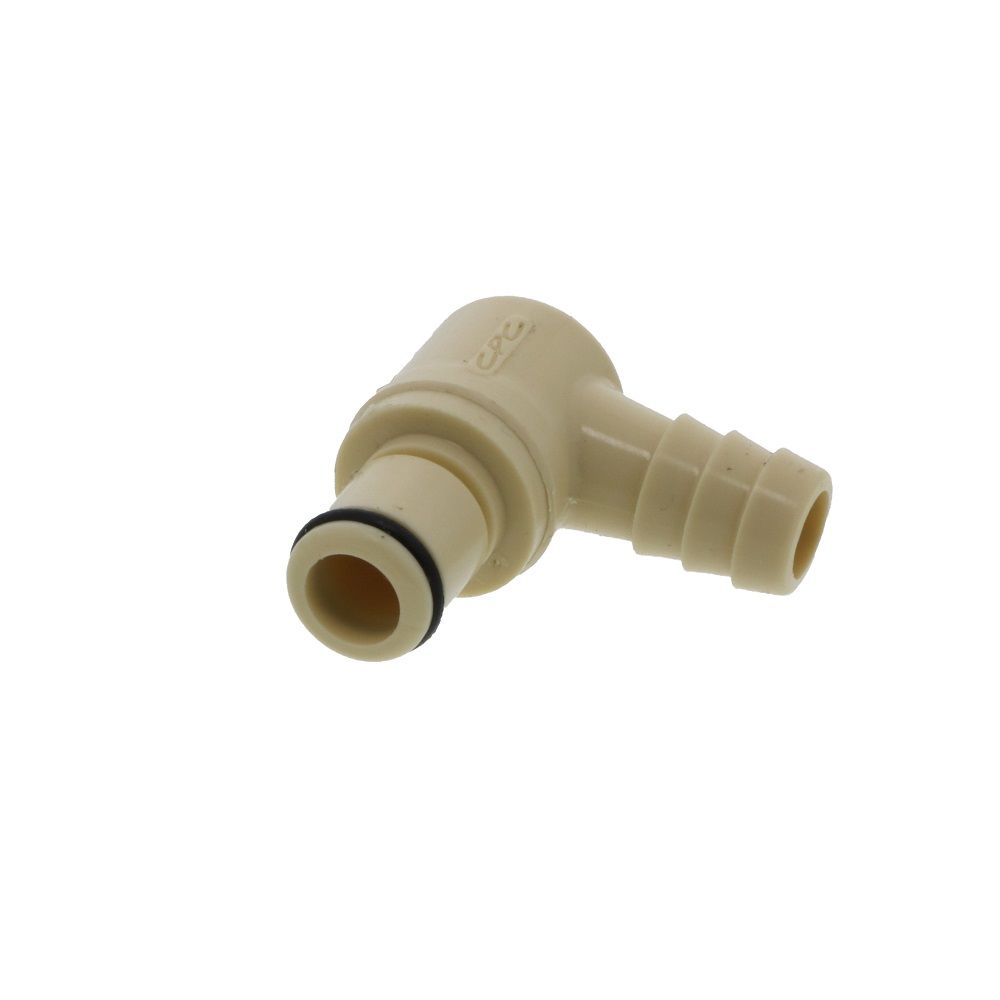 3/8" Hose Barb Elbow Polypropylene Coupling Insert FKM Seal