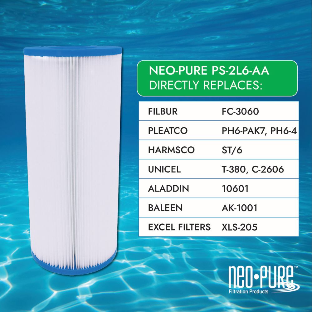 Neo-Pure PS-2L6-AA Pool and Spa Filter 2-3/4" x 9-3/4"