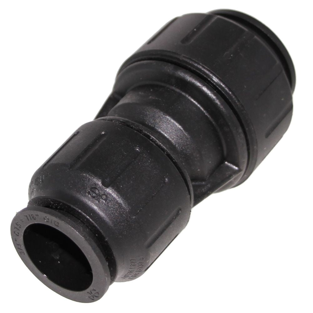 John Guest Black Reducing Coupler - 1 CTS x 3/4 CTS