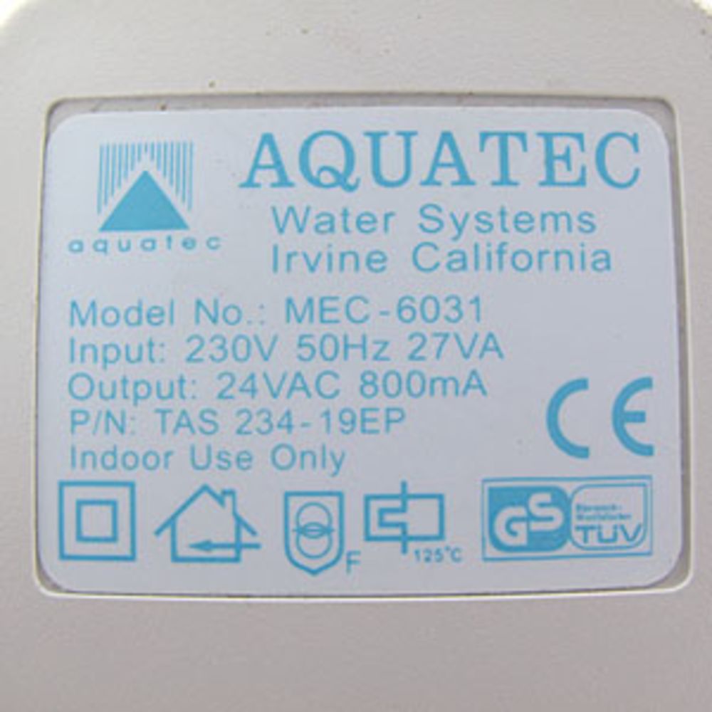 Aquatec 6800 Series Transformer 230VAC/24VAC 800mA [Europe]